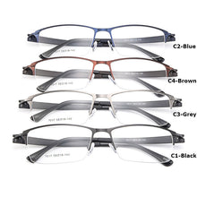 Carica l&#39;immagine nel visualizzatore di Gallery, Gmei Optical Men Titanium Alloy Eyeglasses Frames for Men Eyewear Flexible Temples Legs IP Electroplating Alloy Spectacles Y7017