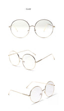 Carica l&#39;immagine nel visualizzatore di Gallery, Montature per occhiali rotondi oversize Donna Uomo Moda Occhiali trasparenti Montature per occhiali da vista in metallo unisex 
