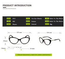Load image into Gallery viewer, Retro Cat Eye Women Eyeglasses Classic Optical Prescription Computer Eye Glasses Frame Men Spectacle Transparent Eyewaer
