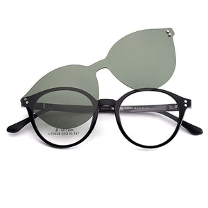 Gmei Optical Women Round Ultralight Ultem Glasses Frame Polarized Clip on Sunglasses Men Optical Eyewear S2024