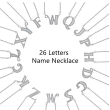 Load image into Gallery viewer, Multicolor charm Gold pendant necklace micro pave zircon initial 26 letter necklaces Couple Name necklace Christmas gift