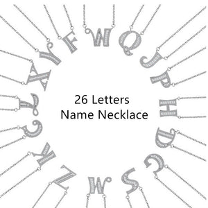Multicolor charm Gold pendant necklace micro pave zircon initial 26 letter necklaces Couple Name necklace Christmas gift
