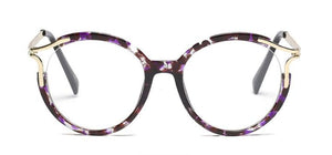 Lady Metal Hollow Round Glasses Frames For Women Cat Eye Brand Designer Optical EyeGlasses Fashion Eyewear