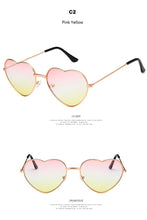 Carica l'immagine nel visualizzatore di Gallery, Heart Shaped Sunglasses metal Women Brand Designer Fashion  LOVE Clear Ocean Lenses Sun Glasses Oculos UV400