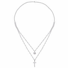 Carica l&#39;immagine nel visualizzatore di Gallery, LUXUKISSKIDS CZ Choker Gold Necklace Set Stainless Steel Chain Pendants Necklaces Set For Men Women Girls Cross Pendant Jewelry