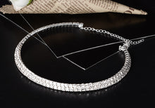 Load image into Gallery viewer, Wedding Bridal Choker Multi-lay Row Rhinestone Crystal Necklace Silver Plated Jewelry for Women Necklaces Elegant Girl Love Gift