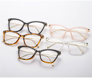 Lady Cat Eye Glasses Frames For Women Sexy Oversized Metal Frame Brand Designer Optical EyeGlasses Eyewear
