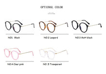Load image into Gallery viewer, Transparent Retro Women Glasses Frame Fashion Men Eyeglasses Frame  Round Clear Lens Glasses Optical Spectacle Frame