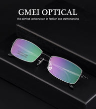 Load image into Gallery viewer, Gmei Optical Ultralight 100% Pure Titanium Half Rim Glasses Frame For Business Men Myopia Reading Prescription Spectacles LR8969