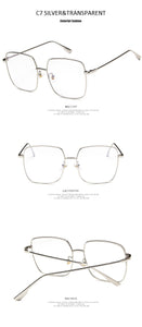Luxury Women Square Eyeglasses Vintage Glasses Optical Frame Gold Metal Unisex Spectacles Clear Lens Glasses Blue Light Glasses