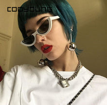 Load image into Gallery viewer, Fashion Cat Eye Style Half Rimless Frame Sunglasses Women Brand Design Gradient Sun Glasses Oculos De Sol