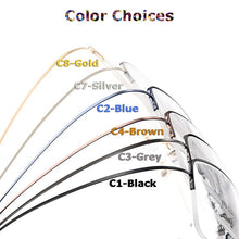 Load image into Gallery viewer, Gmei Optical Men Ultra-Light Semi-Rimless Memory Titanium Alloy Glasses Frames for Men Myopia Presbyopia Reading Spectacles Y879