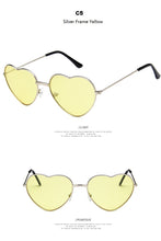 Carica l'immagine nel visualizzatore di Gallery, Heart Shaped Sunglasses metal Women Brand Designer Fashion  LOVE Clear Ocean Lenses Sun Glasses Oculos UV400