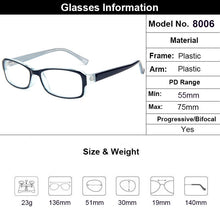 Load image into Gallery viewer, Gmei Optical Black Clear Plastic Rectangular Full Rim Glasses Frames For Men And Women Prescription Eyeglasses T8006