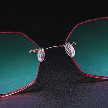 Load image into Gallery viewer, Gmei Optical Ultra-light Pink Titanium Alloy Women&#39;s Rimless Glasses Frame With Gradient Pink Tint Plano Lenses T80892