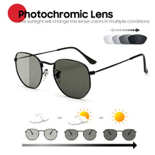 Carica l'immagine nel visualizzatore di Gallery, Women Photochromic Sunglasses Polarized Men Color Changing Sunglasses Ladies Fashion Oval Driving Metal Shades