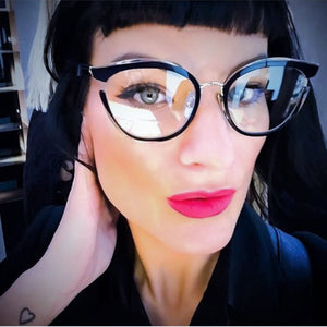 Women Cat Eye Glasses Frames Optical EyeGlasses Fashion Metal Frame Prescription Eyewear Computer Glasses
