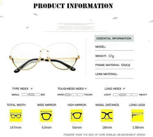 Load image into Gallery viewer, Fashion Half Frame Round Glasses Women Transparent Vintage Large Eyeglasses Gold Frames Clear Lens Glasses Men Lady Eyewear
