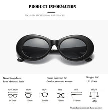 Load image into Gallery viewer, 2022 goggle Kurt Cobain glasses oval sunglasses ladies trendy  hot Vintage retro sunglasses Women's white black eyewear UV