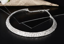 Load image into Gallery viewer, Wedding Bridal Choker Multi-lay Row Rhinestone Crystal Necklace Silver Plated Jewelry for Women Necklaces Elegant Girl Love Gift