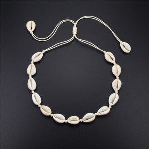 New Boho Shells Neckalce Women Summer Beach Conch Shell Choker Black White Rope Collar Chain Natural Seashell Necklaces Jewelry