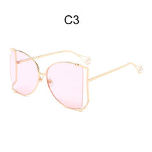 Load image into Gallery viewer, Fashion Oversized Sunglasses Women 2022 Brand Designer Big Square Sun Glasses Pearl Decoration Cat Eye Shades Butterfly Eyewear