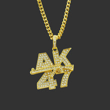Load image into Gallery viewer, Revolver Uzi Gun Pendant Necklaces Women Men Hip Hop Jewelry Steampunk Bling Rhinestone Gold Long Chain Necklace