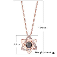 Load image into Gallery viewer, New Rose Gold 100 Languages I Love You Projection Pendant Necklace Romantic Love Memory Wedding Necklace