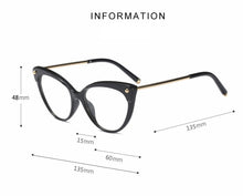 Load image into Gallery viewer, Cat Eye Glasses Frames Plastic titanium Women Trending Rivet Styles Optical Fashion Computer Glasses