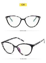 Carica l&#39;immagine nel visualizzatore di Gallery, College Style Cat Eye Eyeglasses Frame Eye Glasses Frames For Women Clear Lens Fake/Transparent Glasses Frame