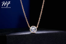 Load image into Gallery viewer, Small Round 1 carat Cubic Zirconia Rose Gold Color Pendant Necklace Hot Jewelry for Women and Girls N388 N453 N454