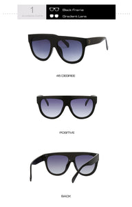Flat Top Oversized Women Sunglasses Retro Shield Shape Luxy Brand Design Big Frame Rivet Shades Sunglasses Women UV400 Eyewear