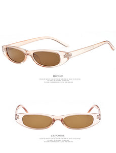 Vintage Rectangle Sunglasses Women Cat Eye Designer Ladies Small Frame Black Red Sun Glasses UV400