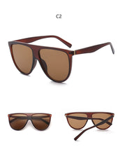 Load image into Gallery viewer, Classic Celebrity Sunglasses Women Vintage Retro Flat Top Oversized Sun Glasses Square Pilot Luxury Designer Large Black Shades