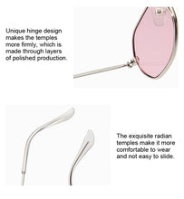 Carica l'immagine nel visualizzatore di Gallery, Small Pink Hexagon Sunglasses for Women Luxury Brand Designer Eyewear Shades Ladies Alloy Mirror Sun Glasses Female UV400