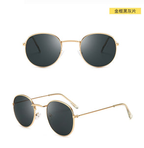 Luxury Sunglasses Women/Men Brand Designer Glasses Lady Oval Sun Glasses Small Metal Frame  Oculos De Sol Gafas