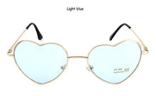 Load image into Gallery viewer, Ladies Heart Shaped Sunglasses metal Women Brand Designer Fashion Rimless LOVE Clear Ocean Lenses Sun Glasses Oculos UV400