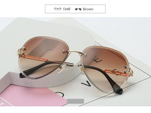 Load image into Gallery viewer, Rimless Sunglasses Women Fashion Designer Sun Glasses Metal Farme Gradient Shades Cutting Lens Famale Goggles  UV400