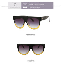 Load image into Gallery viewer, Flat Top Oversized Women Sunglasses Retro Shield Shape Luxy Brand Design Big Frame Rivet Shades Sunglasses Women UV400 Eyewear