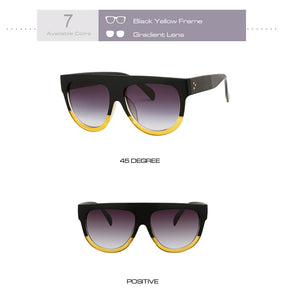 Flat Top Oversized Women Sunglasses Retro Shield Shape Luxy Brand Design Big Frame Rivet Shades Sunglasses Women UV400 Eyewear