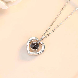 I Love You Necklace 100 Languages Heart Love Necklace Love Memory Projection Pendant Necklace for Women Gifts for Mother's Day