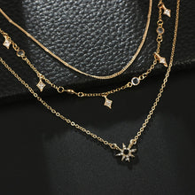Load image into Gallery viewer, Tocona Charm Shiny Gem Crystal Star Bead Chain Tassel Pendant Multilayer Clavicle Neckace Women Boho Gold Party Jewelry Gift6568