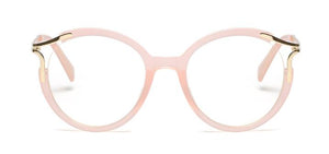 Lady Metal Hollow Round Glasses Frames For Women Cat Eye Brand Designer Optical EyeGlasses Fashion Eyewear
