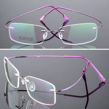 Carica l&#39;immagine nel visualizzatore di Gallery, Seemfly Titanium Rimless Men Women Glasses Lightweight Spectacle Frameless Clear Lens Eyeglasses Plain Mirror Female Goggle