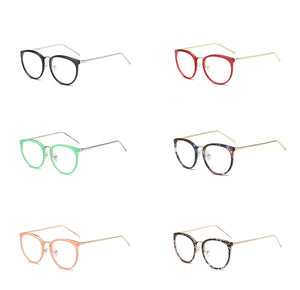 Retro Women Eyeglasses Cat Eye Metal Full Glasses Frame Optical Spectacles Round Vintage Eye Glasses