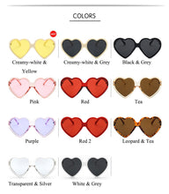 Load image into Gallery viewer, Love Heart Sunglasses Women 2022 Fashion cute sexy retro Cat Eye Vintage cheap Sun Glasses red purple tea UV400 Lens female