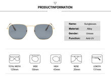 Load image into Gallery viewer, Small Polygonal Metal Sunglasses Women Brand Designer Vintage Sun Glasses Female Oval Retro Eyewear UV400