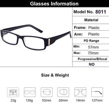 Carica l&#39;immagine nel visualizzatore di Gallery, Gmei Optical Stylish Plastic Rectangular Men Full Rim Glasses Frames Black Hypoallergenic Women&#39;s Eyeglasses Frame T8011