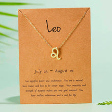 Load image into Gallery viewer, 12 Constellation Pendant Gold Necklace Jewelry Choker Necklace Zodiac Sign Charm Necklace Birthday Gift Wish Card for Women Girl