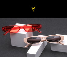 Load image into Gallery viewer, YOOSKE Vintage Rectangle Sunglasses Women Cat Eye Designer Ladies Small Frame Black Red Sun Glasses Brand Retro Skinny Eyewear